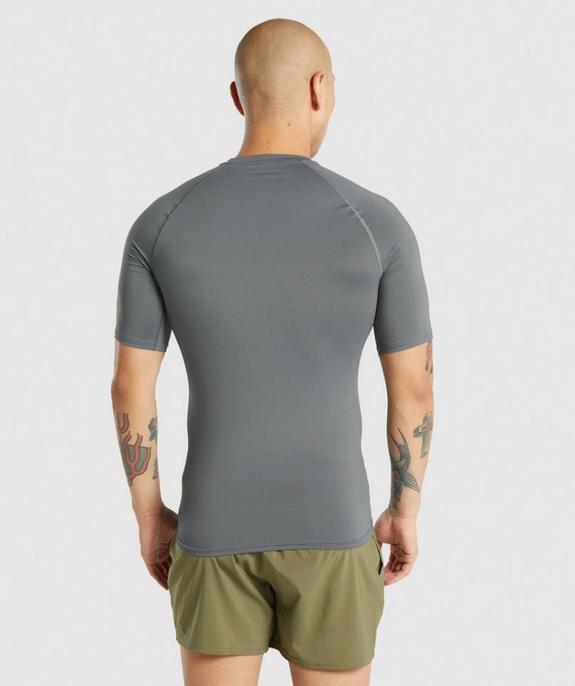 Men's Gymshark Element Baselayer T-Shirts Grey | CA 78ND60